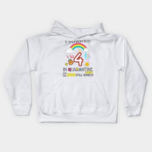 Quarantine 4th Birthday 2020 Kids Hoodie